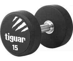 Profesionalus PU svarmuo / hantelis TIGUAR 1–70 kg (Svoris: 15 kg)