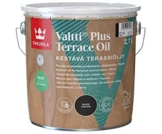 Terasų ir lauko baldų aliejus TIKKURILA VALTTI PLUS TERRACE OIL, juodos sp., 2,7 l