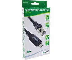 Tinklo plokštė Eaton InLine® USB 3.2 tinklo adapterio kabelis, gigabito, USB-C į RJ45 kištuką, 2 m