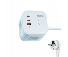 Tiross MORRE KOSTKA ZASILAJĄCA 3G, 2xUSB, USB-C 1,5m