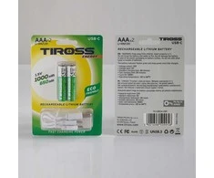 TIROSS PAKRAUJAMAS BATERIJA R03 AAA 2vnt