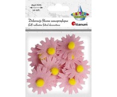 1Deame 3D veltinio dekoracijos šviesiai rožinės spalvos gėlės 10vnt - Titanum