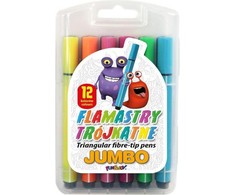 Trikampiai žymekliai "Jumbo" 12 spalvų dėžutėje - Titanum