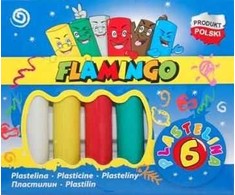 Flamingo Apvalus mokyklinis plastilinas 6 spalvų