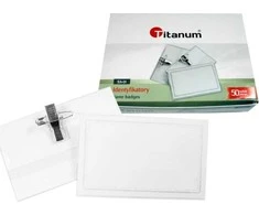Titanum ID ženklelis su segtuku ir segtuku 55x90mm 50 vnt