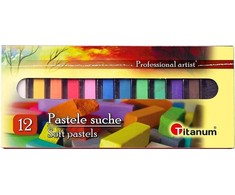 Titanum Profesionalios 12 Spalvų Sausos Pastelės – Intensyvios, Lūžimui Atsparios Kreidelės