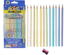 Flamingo Line Trikampiai pasteliniai pieštukai 12 spalvų + tempera - Titanum