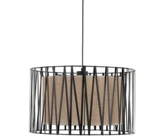 TK Lighting Harmony 4557 pakabinamas šviestuvas 3x15W E27 juodas/džiuto spalvos