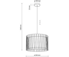 TK Lighting Harmony 4557 pakabinamas šviestuvas 3x15W E27 juodas/džiuto spalvos