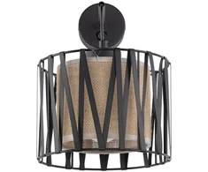 Sieninis šviestuvas Kinkiet TK Lighting TK Lighting Harmony 5950 kinkiet lampa ścienna 1x15W E27 juoda/juta