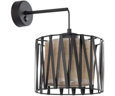 Sieninis šviestuvas Kinkiet TK Lighting TK Lighting Harmony 5950 kinkiet lampa ścienna 1x15W E27 juoda/juta
