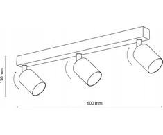 Lubinis šviestuvas Tk_Lighting Šviestuvas nukreipiamasis TK Lighting Top 3, 30 W, GU10