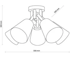 Tk Lighting Vaio 575 lubinis šviestuvas 5x15W E27 juodas/medinis