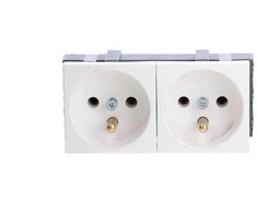 TKH Securitynet WP45X4575 Modulinis dvigubas lizdas be spynos, baltas, praėjimo jungtis WP45X4575