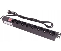 Securitynet TKH Maitinimo juosta 19 colių 8x230V su jungikliu LZ1U8GW