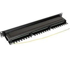Securitynet CCAS-PA6-24STP-O-2 Panel Cat. 6 19" 1U, 24xRJ45 FTP juoda su lentyna