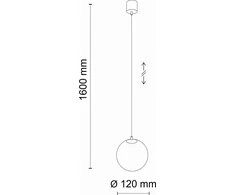 TKKRYWULT pakabinamas šviestuvas Tk Lighting Martin 4910 rutulinis pakabinamas šviestuvas stiklo gaubtas 1x6W G9 juoda/balta