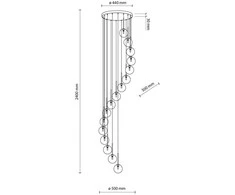 Tkkrywult TK Lighting Aurora 10182 pakabinamas šviestuvas 16x8W G9 skaidrus/auksinis