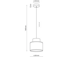 Tkkrywult TK Lighting Duo 10078 pakabinamas šviestuvas 1x15W E27 džiuto/balta