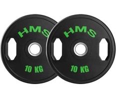 TOG10 2 x 10 kg olimpinės lėkštės su guma, 2 x 10 kg HMS