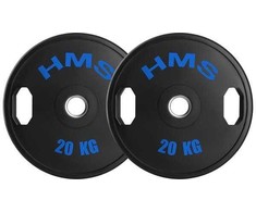 TOG20 2 x 20 kg olimpinės lėkštės guminės 2 x 20 kg HMS