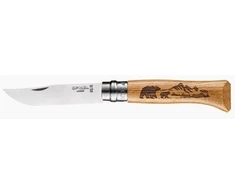 Opinel peilis 8 nerūdijančio plieno ąžuolo Animal serijos - lokys
