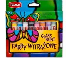 Glass Deco Toma vitražo dažai 10 spalvų x 10,5ml