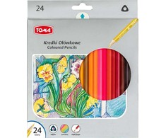 Toma spalvinami pieštukai, 24 spalvos, trikampiai