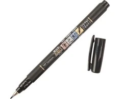 Tombow Flomasterio teptukas Fudenosuke juodas tw 2 (6 vnt.)