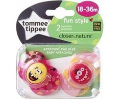 TOMMEE TIPPEE silikoninis čiulptukas FUN STYLE, 18-36 mėn., 2 vnt., 43340403