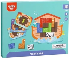 Tooky Toys TOOKY TOY Medinė Ugdomoji Dėlionė Arka Nojaus su 26 elementais