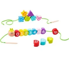 Tooky Toys Mediniai vėrimo kaladėlės Vikšras TOOKY TOY