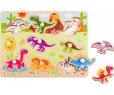 Tooky Toys Paėmę žaislinę medinę montessori dėlionės dėlionės dinozaurai