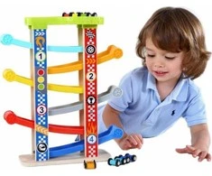 Tooky Toys Tooky Toy Automobilių Trasos Rinkinys – Medinė Vaikiška Žaidimų Trasų Sistema