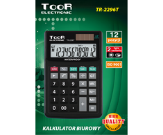 Toor Electronic TR-2296 skaičiuotuvas, 12 padėčių, atsparus vandeniui (KA6767)