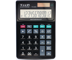 Toor Electronic TR-2296 skaičiuotuvas, 12 padėčių, atsparus vandeniui (KA6767)