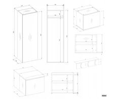 Top E Shop HAGA IV 3SZ1W Wardrobe – Artisan Oak