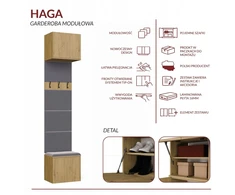 Top E Shop HAGA 1SZ Artisan Oak Coat Rack