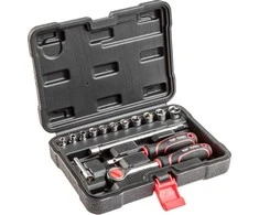 Įrankių rinkinys TOP TOOLS 1/4", 15 vnt. (antgaliai, veržliarakčiai)