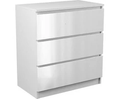 Top E Shop Komoda - Topeshop M3 Blizgi Balta 3 Dėžių