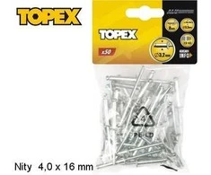 Nity Kniedės aliuminės 50vnt. Topex | 4,0x16mm