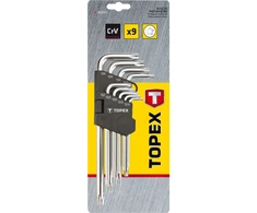 Penkiakampiai ilgieji raktai TOPEX 35D951 (9 vnt., TS10-TS50)