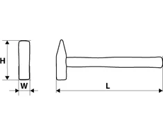 Topex Engineer's plaktukas, medinė rankena 1kg 354mm 2110-xT