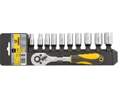 Galvučių rinkinys su terkšle 1/4 4-13mm TOPEX 38D650