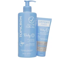 Set Topicrem: Baby Ultra-Moisturising Body Milk, 500 ml + Baby Cleansing Dušo želė, 75 ml