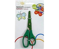 Topwrite – 13 cm žirklės su gyvūnų raštu (žalia)