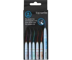 Topwrite - Rutulinių tušinukų su dviguba linija rinkinys, 6 dalys