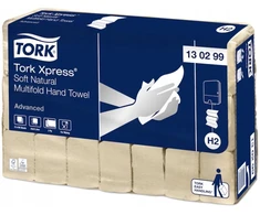 Rankų valymo servetėlės TORK ADVANCED, H2, 130299,2 sl., 180 serv., 21.3 x 24 cm, natūralios sp.