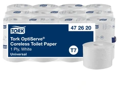 Tork OptiServe papier toaletowy bez gilzy T7 universal 1 Warstwa Baltas
