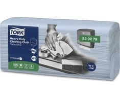 Tork 530279 - Neaustinė valymo šluostė dalimis, daugkartinio naudojimo, mėlyna - 105 vnt.